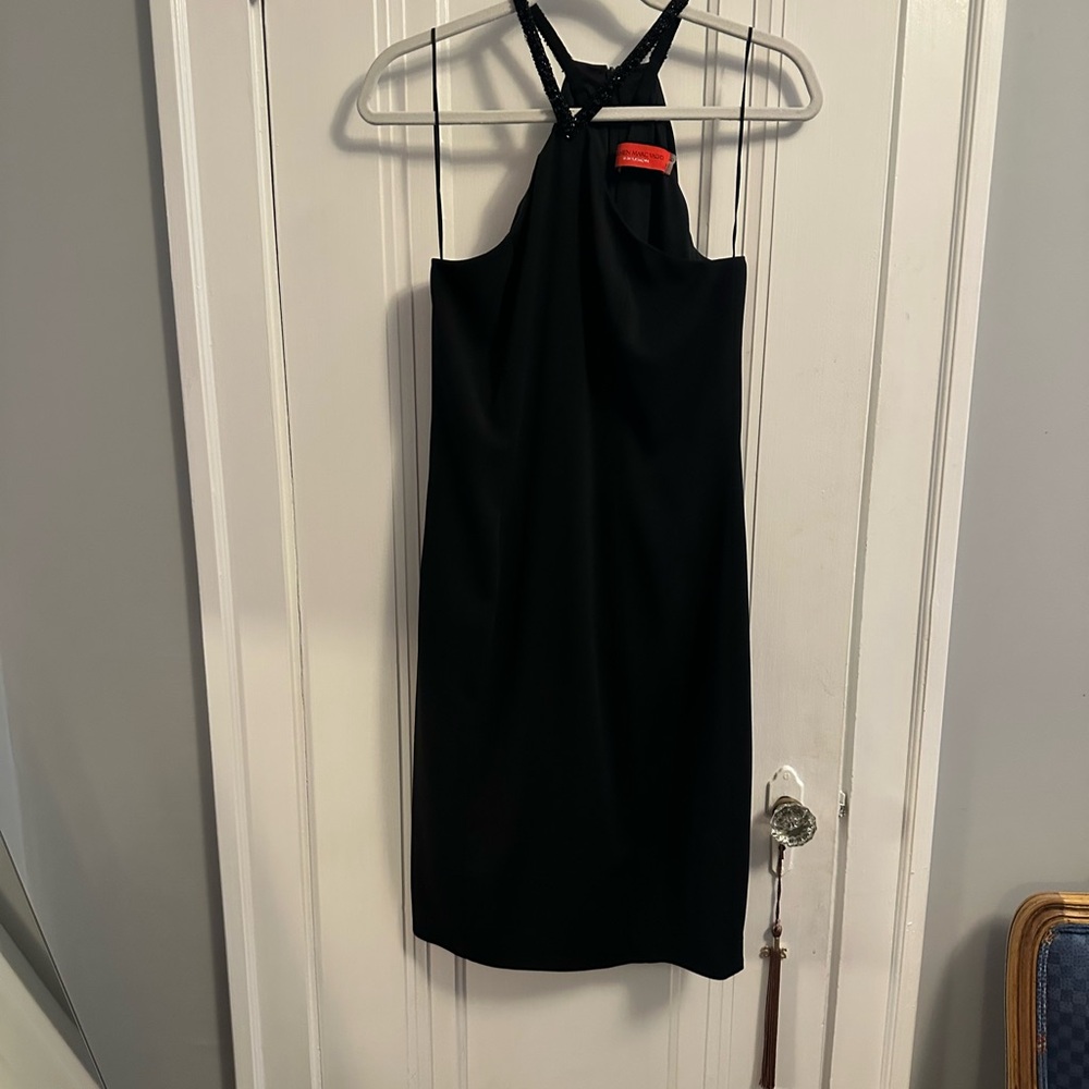 Elegant Black Halter Dress designer Marc Carmen Valvo